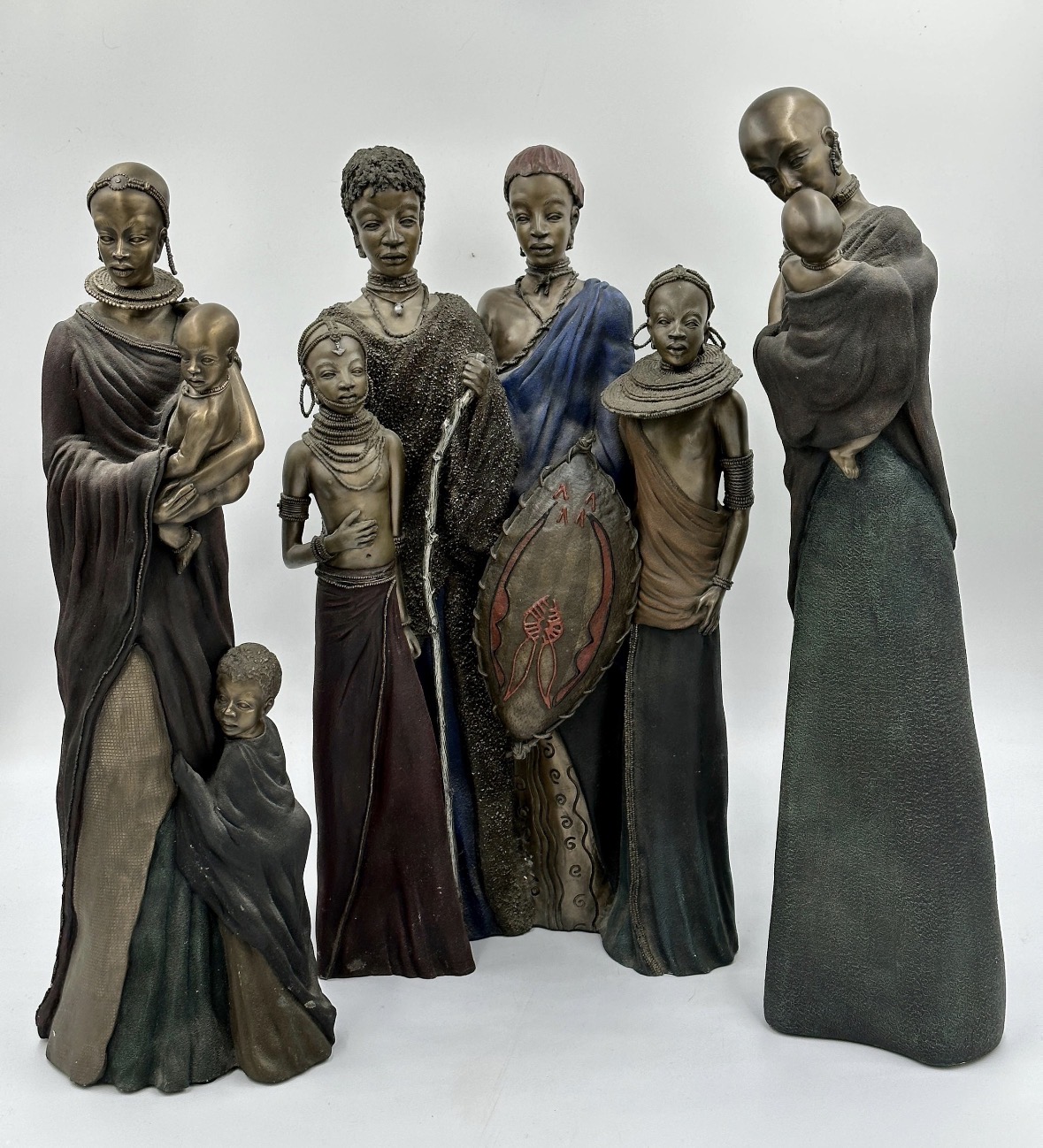 Maasai figures — group of seven